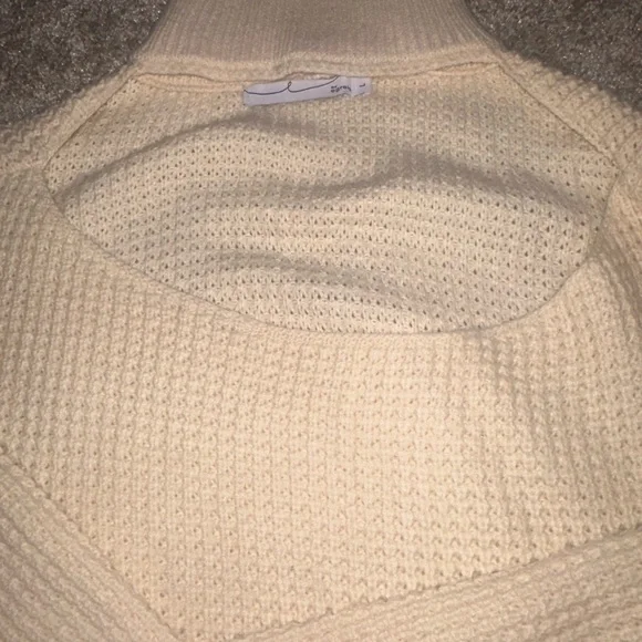 Byegreis Cream Open Neck Knit Sweater - Picture 5 of 7